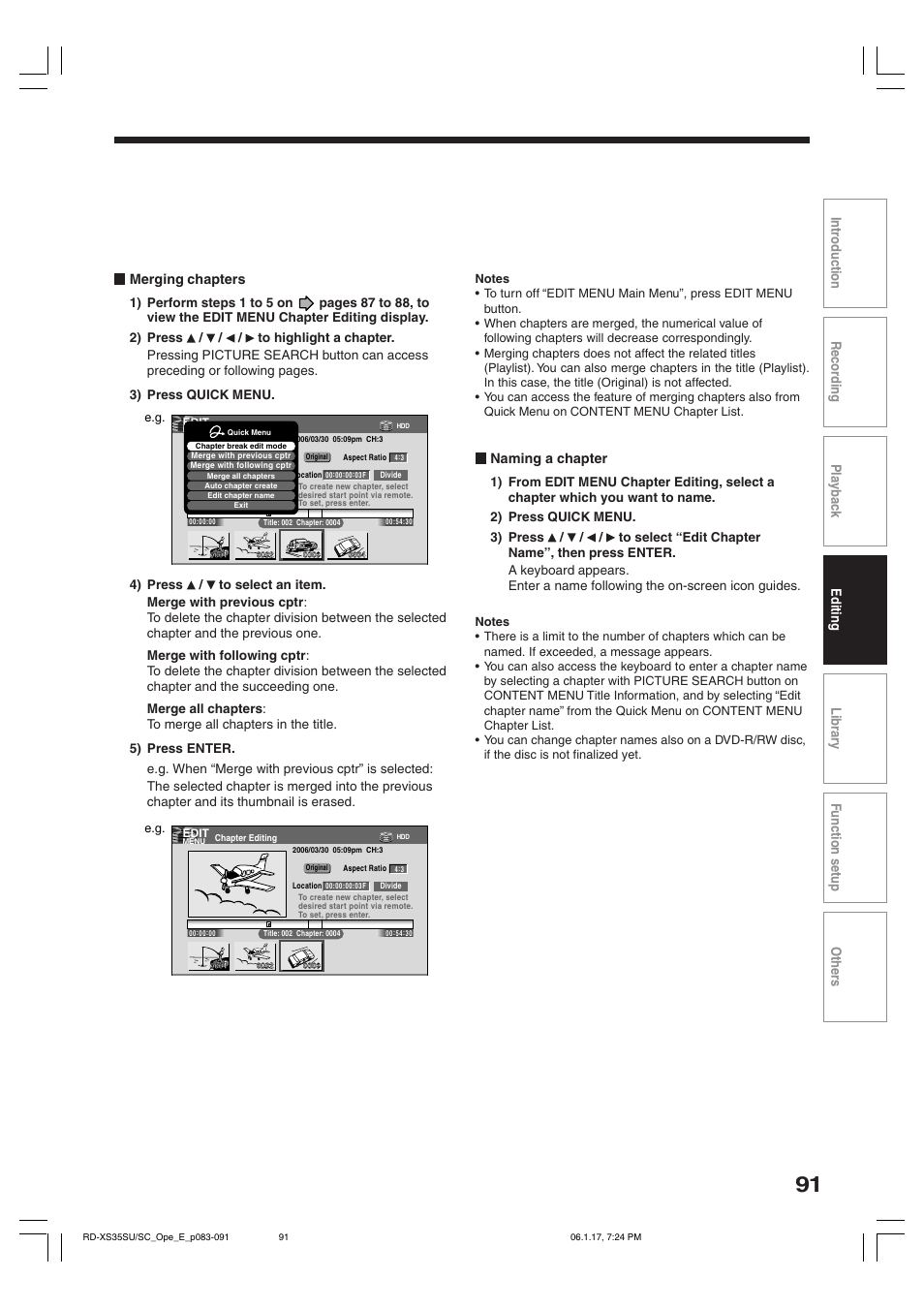 Toshiba HDD/DVD Video Recorder RD-XS35SU User Manual | Page 91 / 225