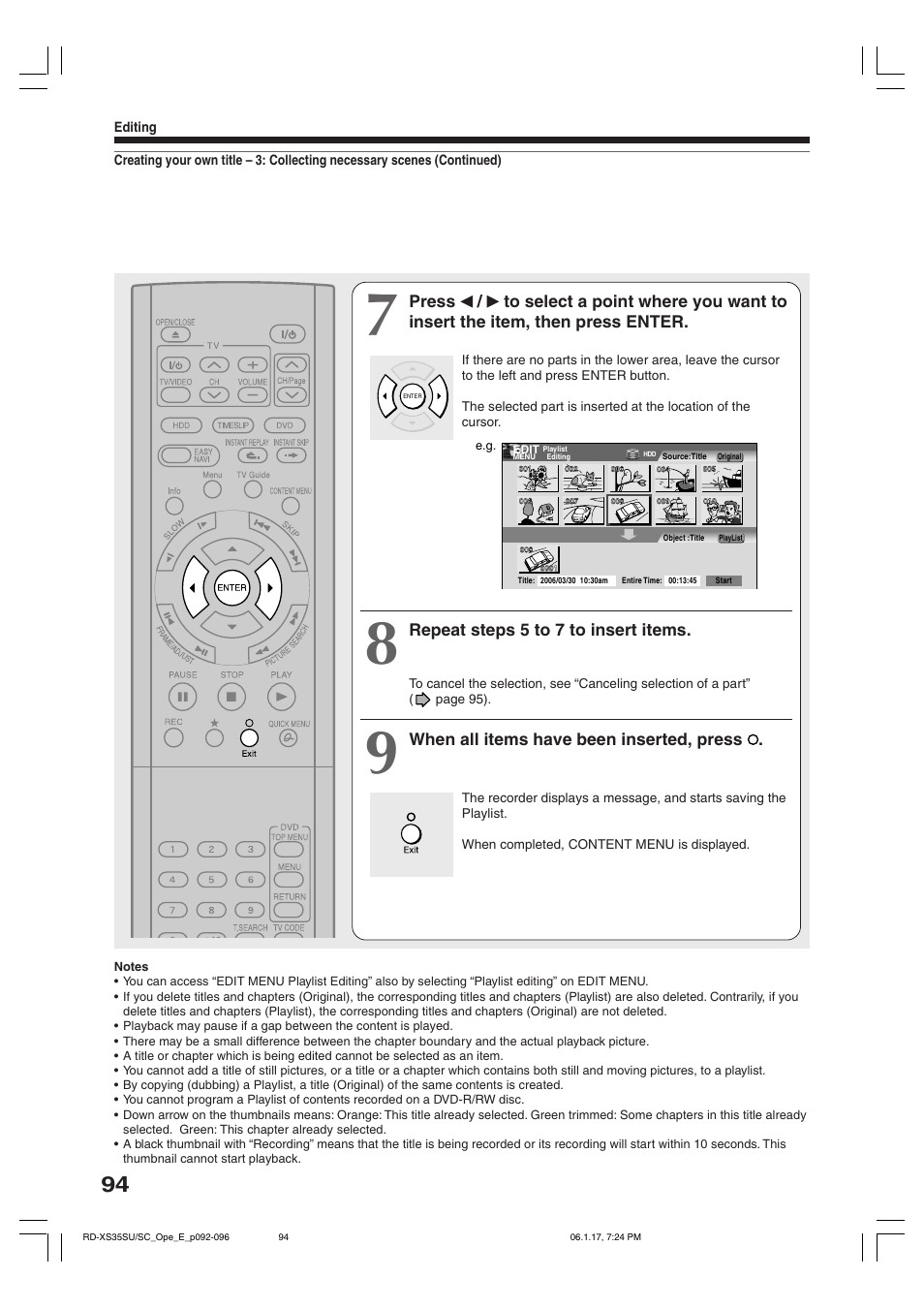 Toshiba HDD/DVD Video Recorder RD-XS35SU User Manual | Page 94 / 225