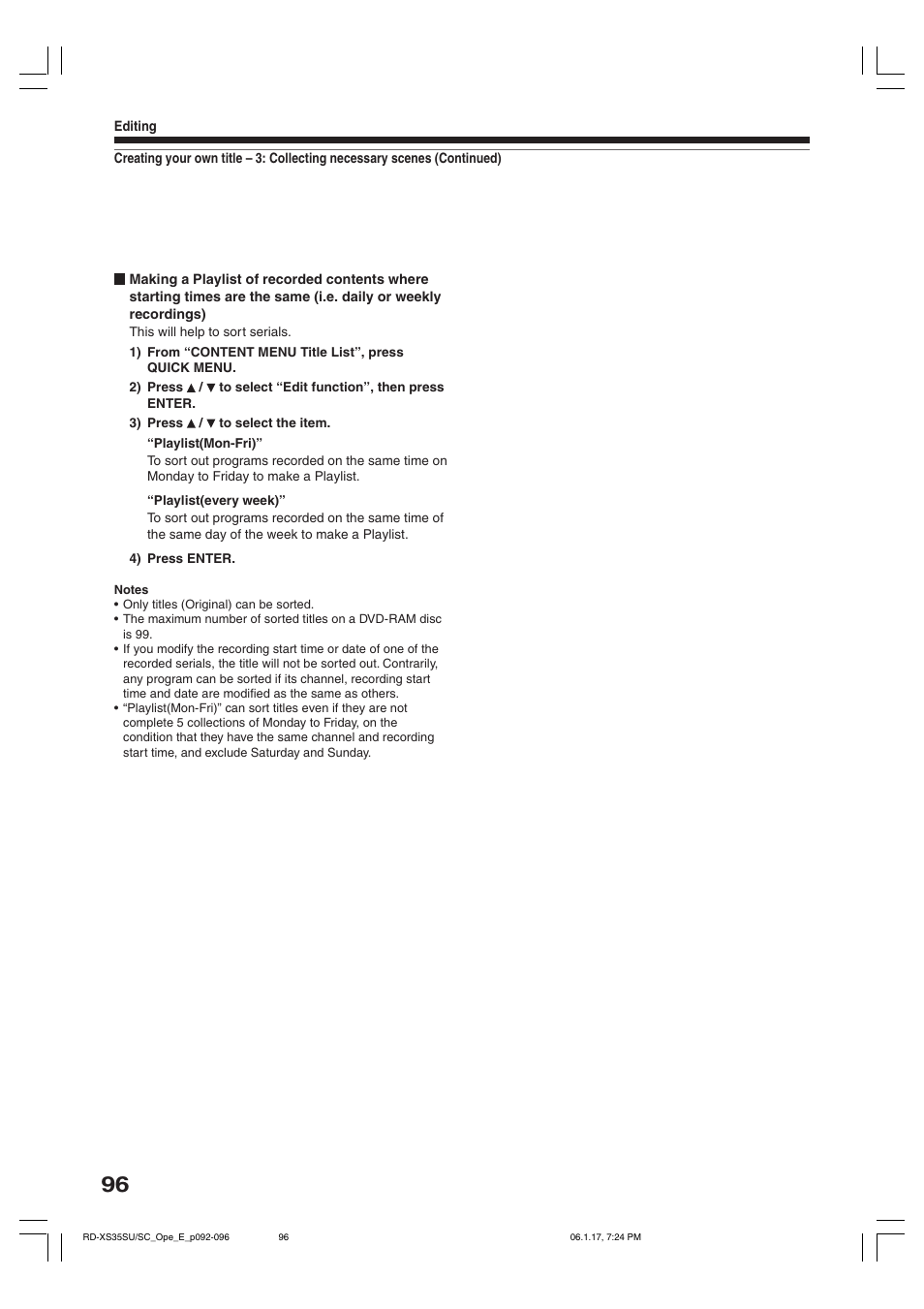 Toshiba HDD/DVD Video Recorder RD-XS35SU User Manual | Page 96 / 225