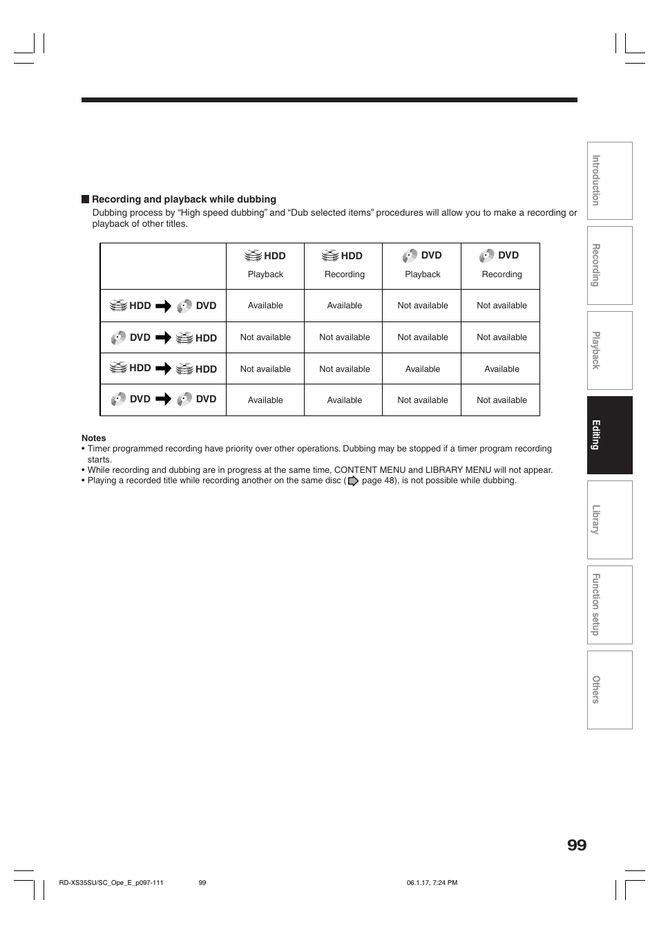Toshiba HDD/DVD Video Recorder RD-XS35SU User Manual | Page 99 / 225