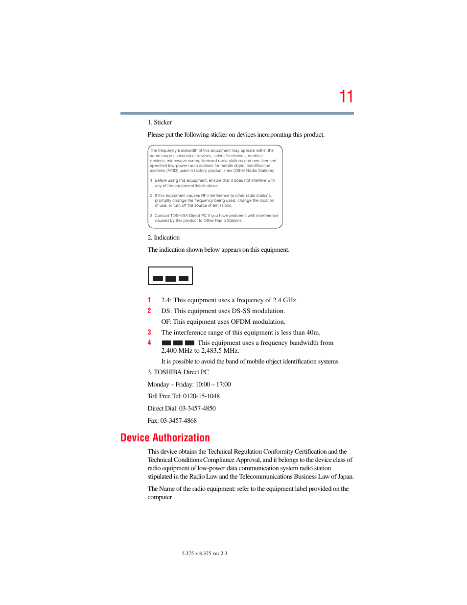 Device authorization | Toshiba A200 User Manual | Page 11 / 244