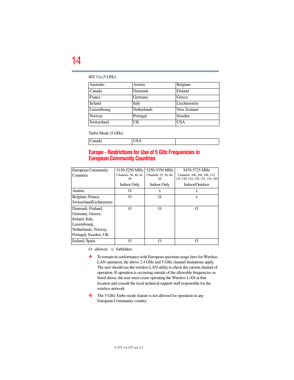 Toshiba A200 User Manual | Page 14 / 244