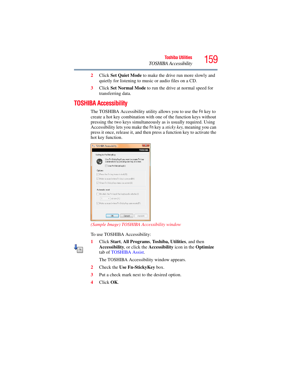 Toshiba accessibility | Toshiba A200 User Manual | Page 159 / 244