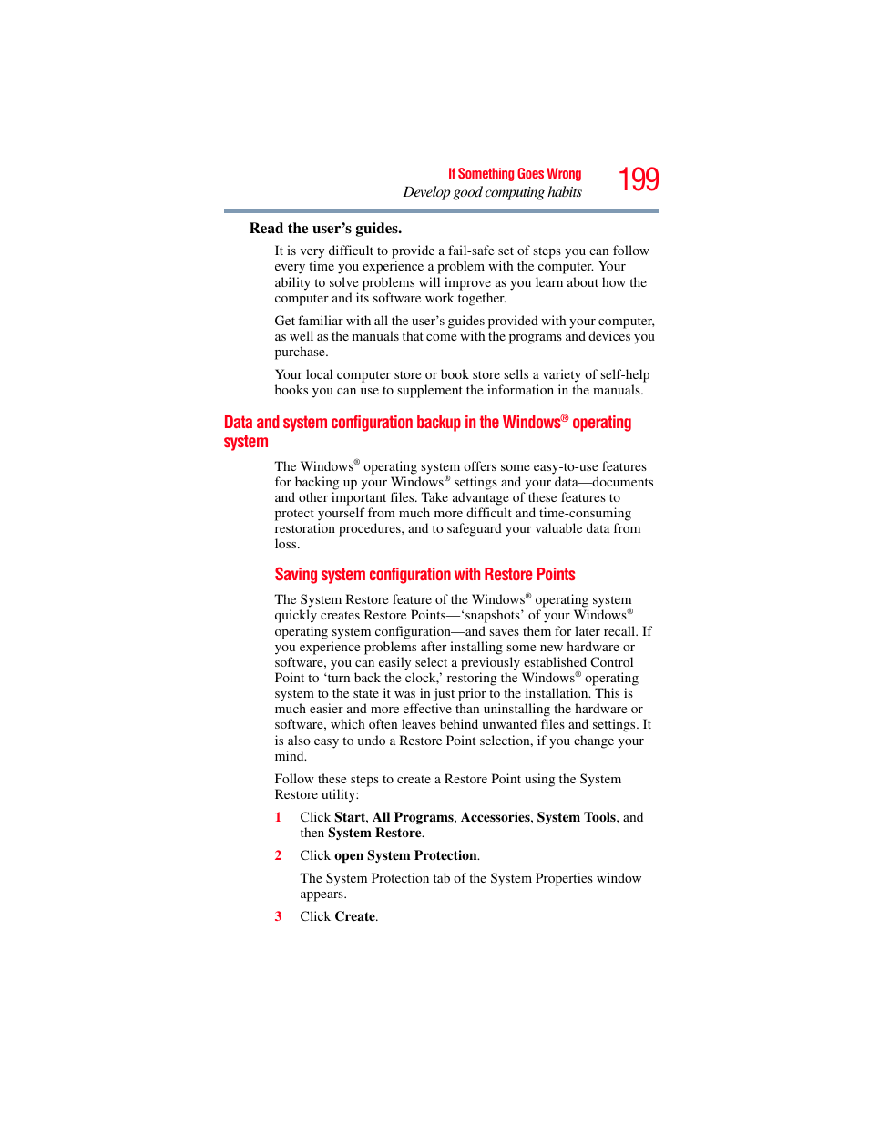 Data and system configuration backup in, The windows | Toshiba A200 User Manual | Page 199 / 244