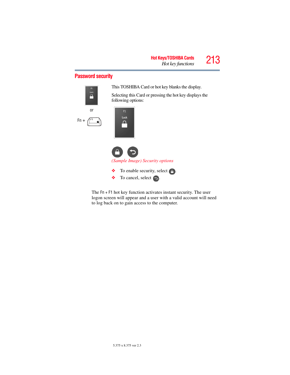 Password security | Toshiba A200 User Manual | Page 213 / 244