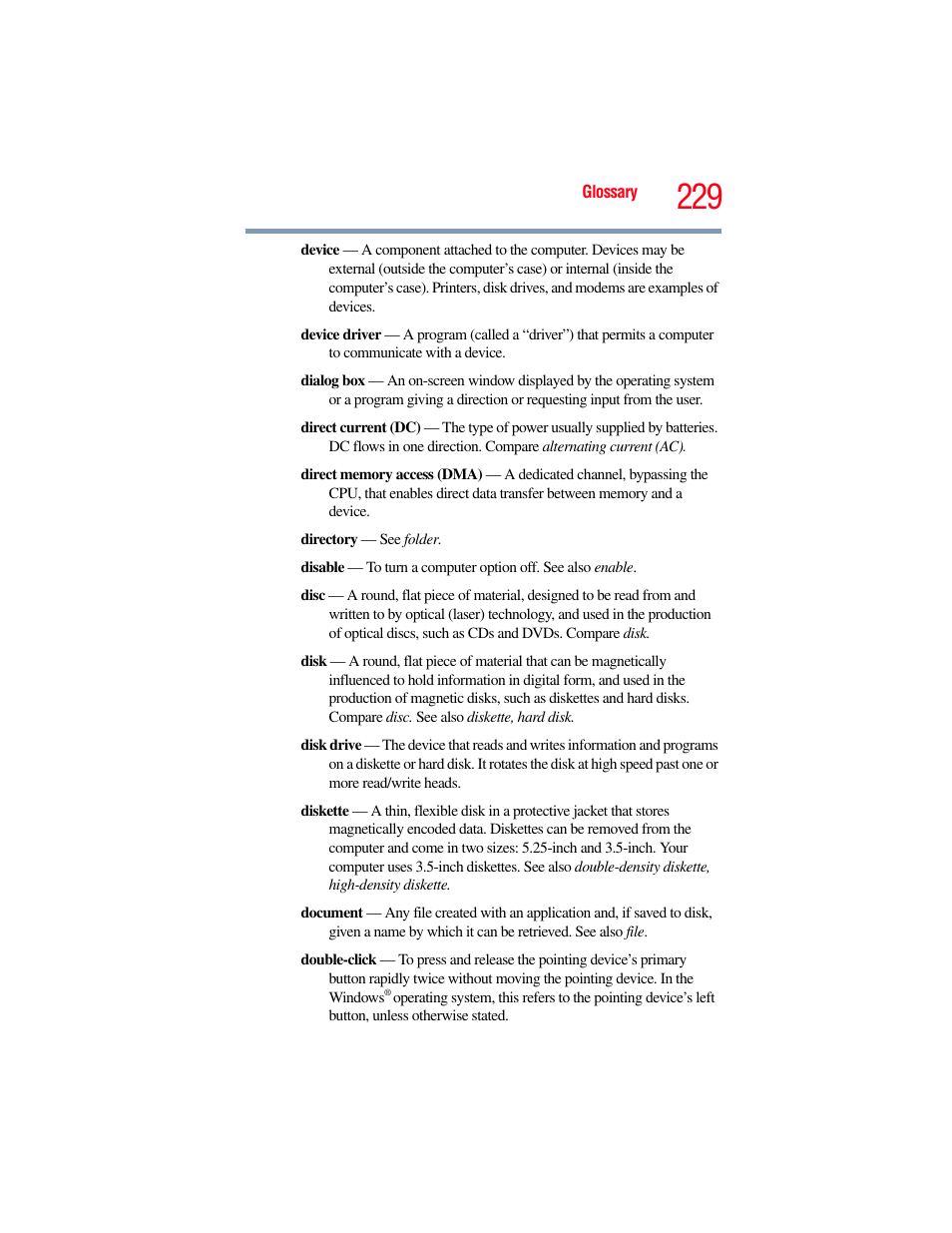 Toshiba A200 User Manual | Page 229 / 244