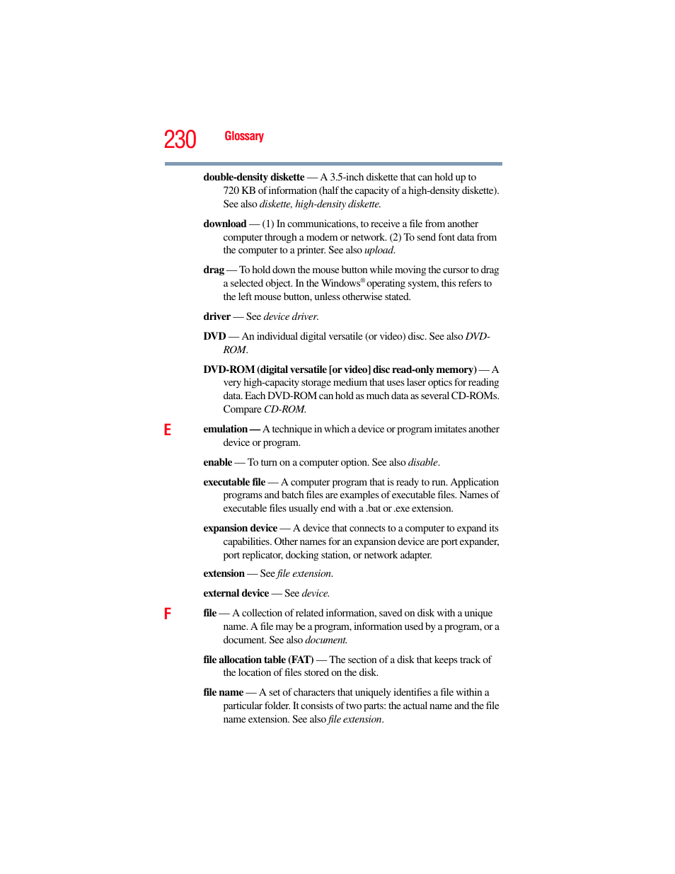 Toshiba A200 User Manual | Page 230 / 244