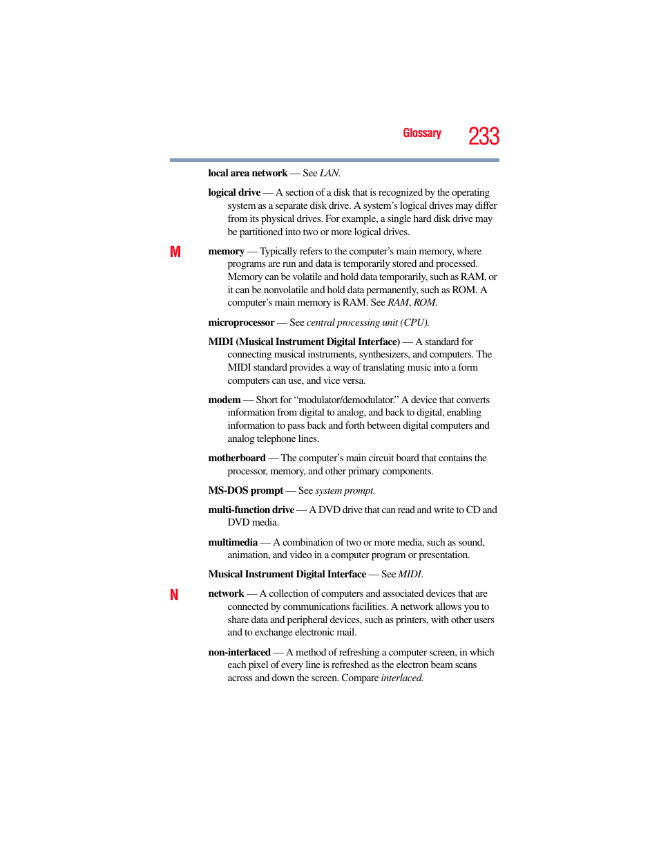 Toshiba A200 User Manual | Page 233 / 244