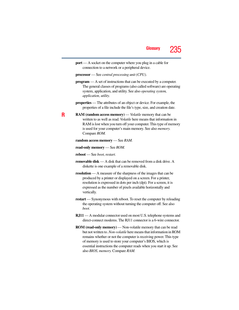 Toshiba A200 User Manual | Page 235 / 244