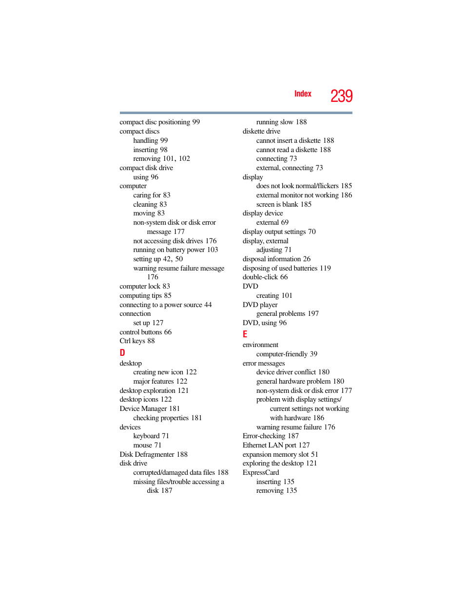 Toshiba A200 User Manual | Page 239 / 244