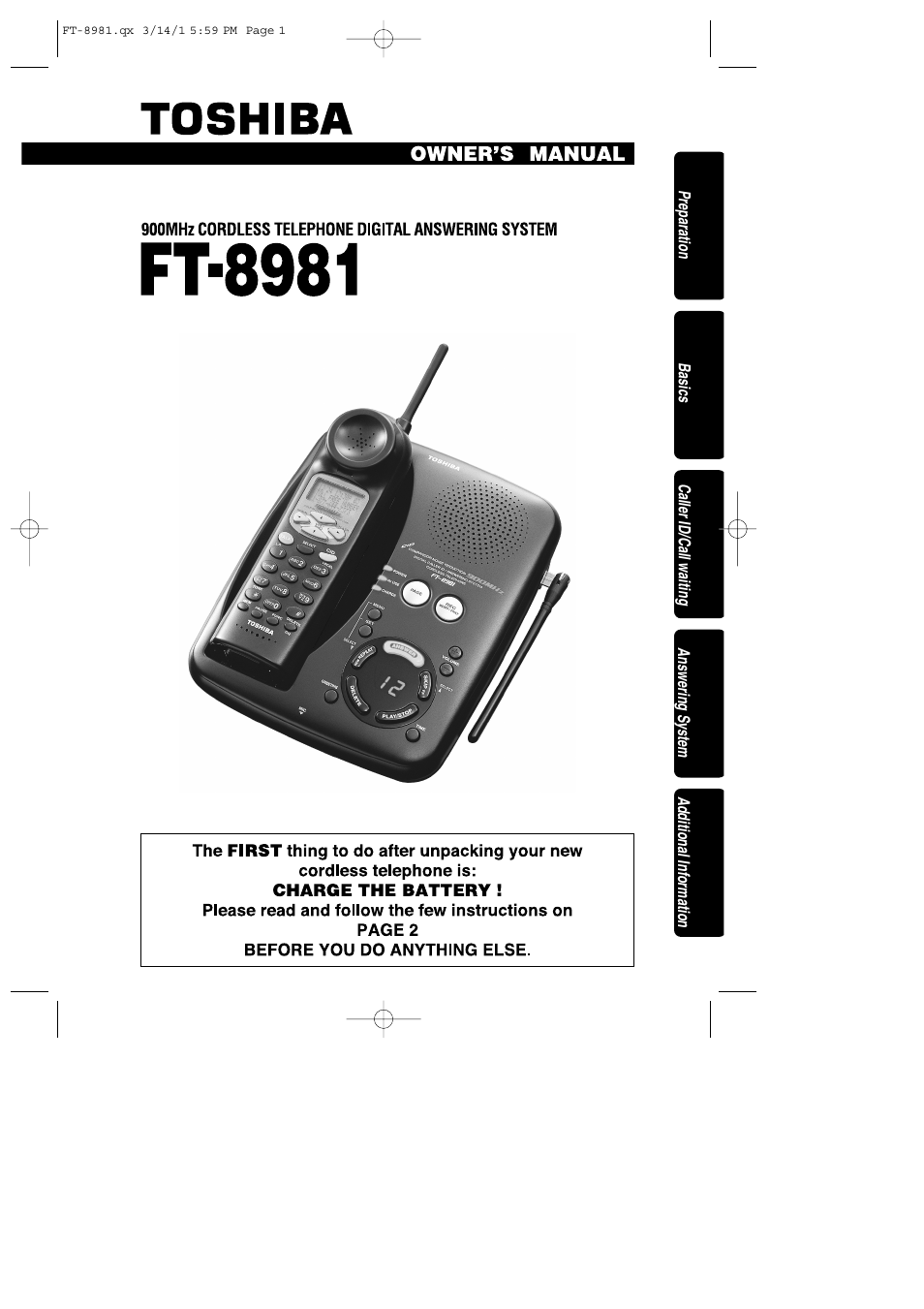 Toshiba FT-8981 User Manual | 50 pages