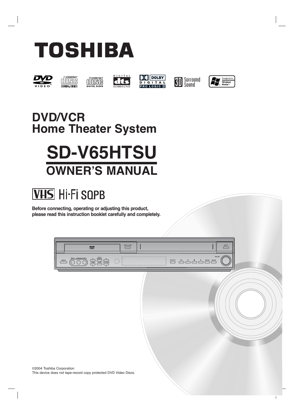 Toshiba SD-V65HTSU User Manual | 50 pages