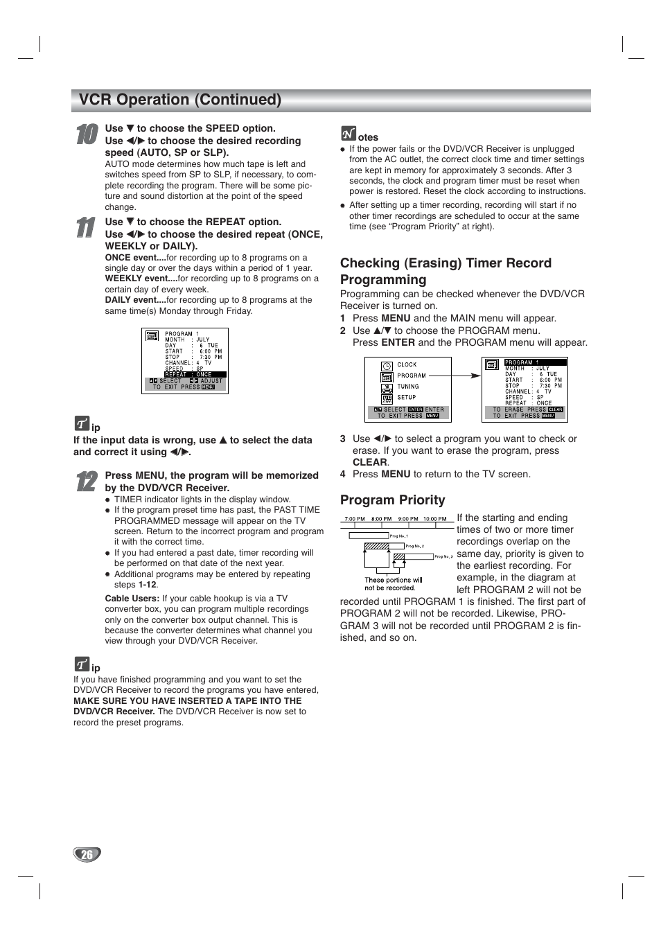 Vcr operation (continued) | Toshiba SD-V65HTSU User Manual | Page 26 / 50