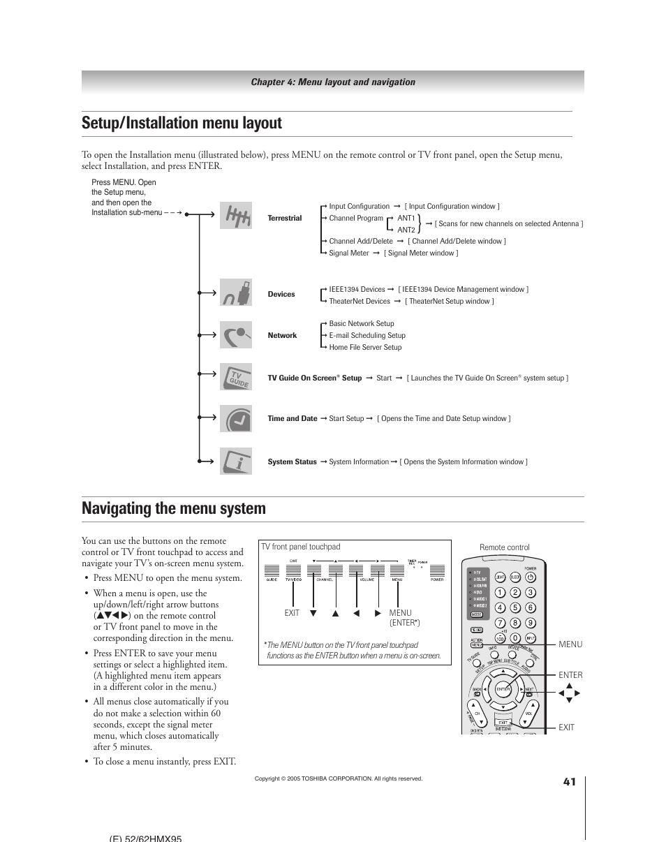 Toshiba 52HMX95 User Manual | Page 41 / 136