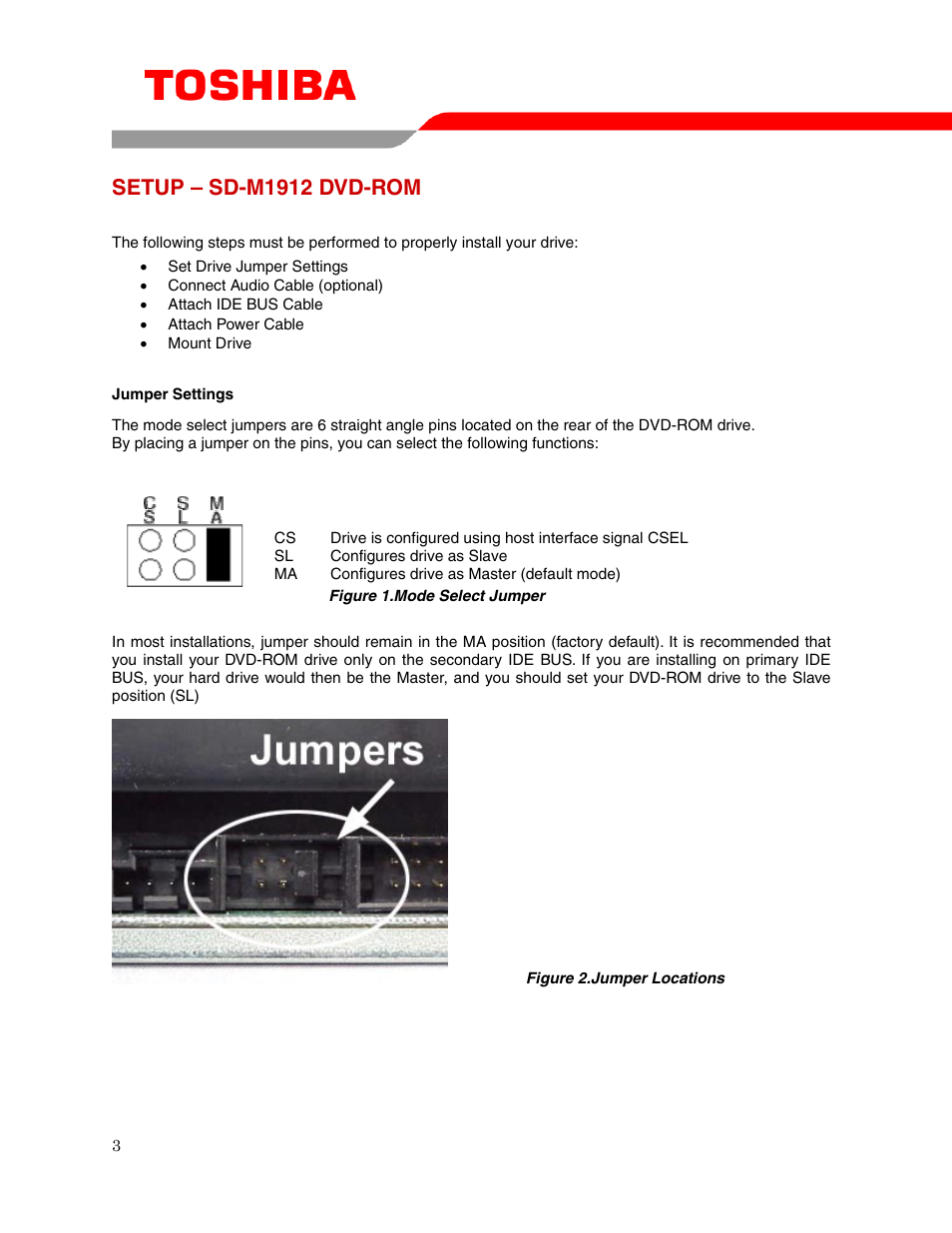 Setup – sd-m1912 dvd-rom | Toshiba SD-M1912 User Manual | Page 5 / 17