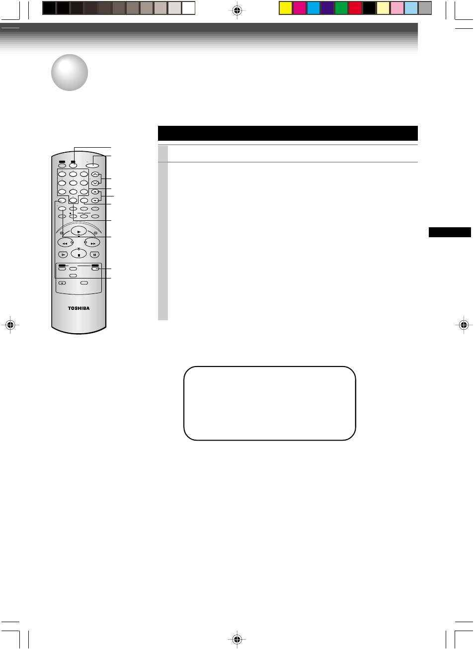 Remote control for toshiba tvs, Toshiba tv’s control, The remote control can control toshiba tvs | Toshiba W-622 User Manual | Page 29 / 33