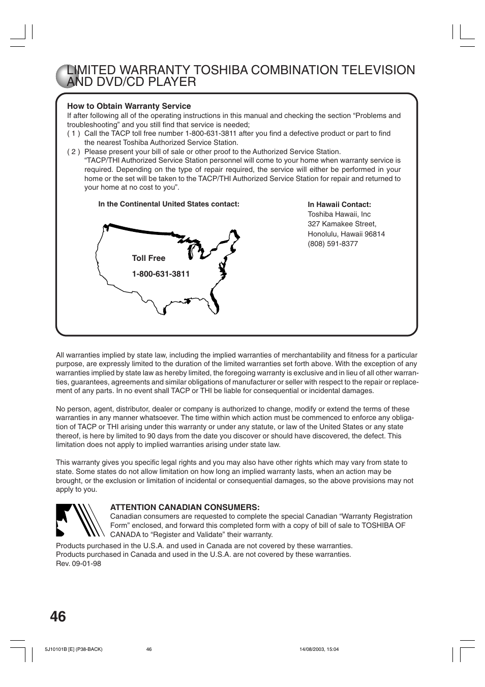 Toshiba MD19N1/R User Manual | Page 46 / 47