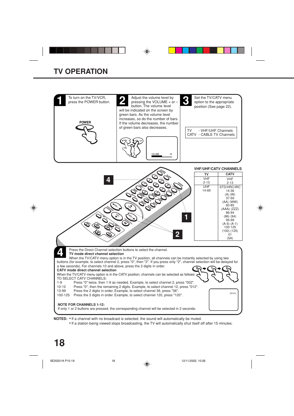 Tv operation | Toshiba Television/Vcr Combination MV13N3 User Manual | Page 20 / 56