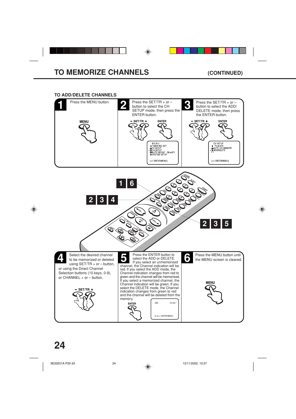 Continued) | Toshiba Television/Vcr Combination MV13N3 User Manual | Page 26 / 56