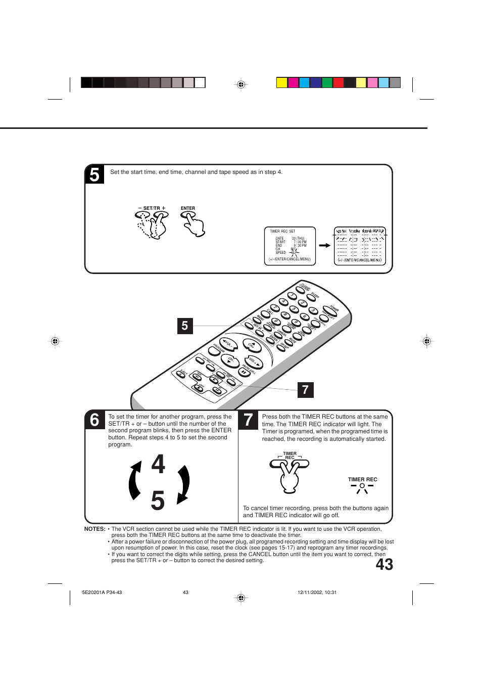 Toshiba Television/Vcr Combination MV13N3 User Manual | Page 45 / 56