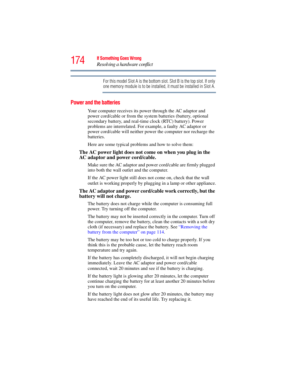 Power and the batteries | Toshiba SATELLITE M300 User Manual | Page 174 / 232