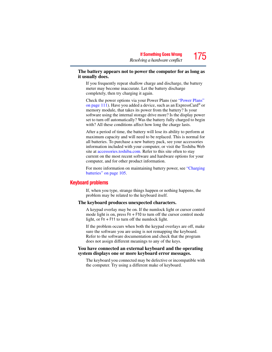 Keyboard problems | Toshiba SATELLITE M300 User Manual | Page 175 / 232