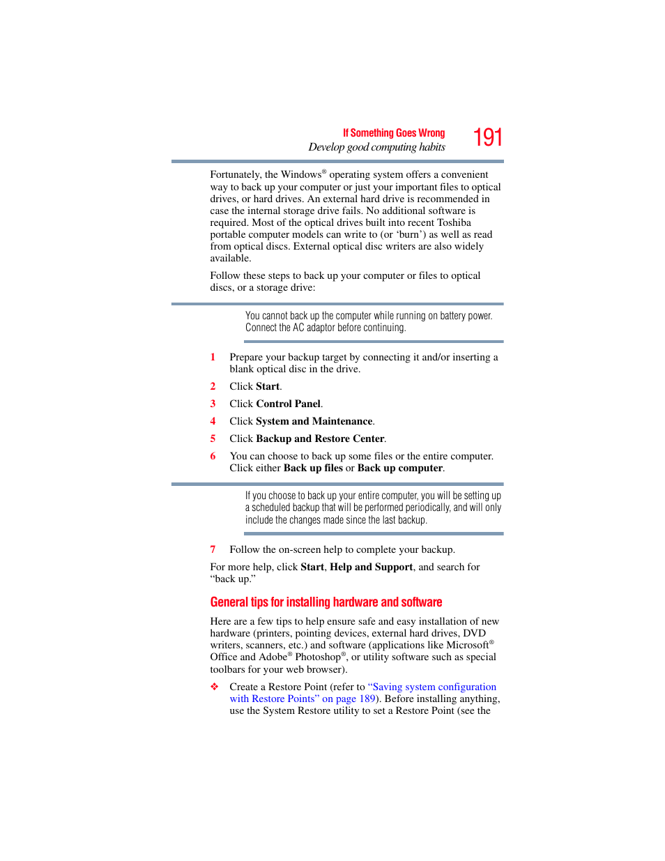 Toshiba SATELLITE M300 User Manual | Page 191 / 232