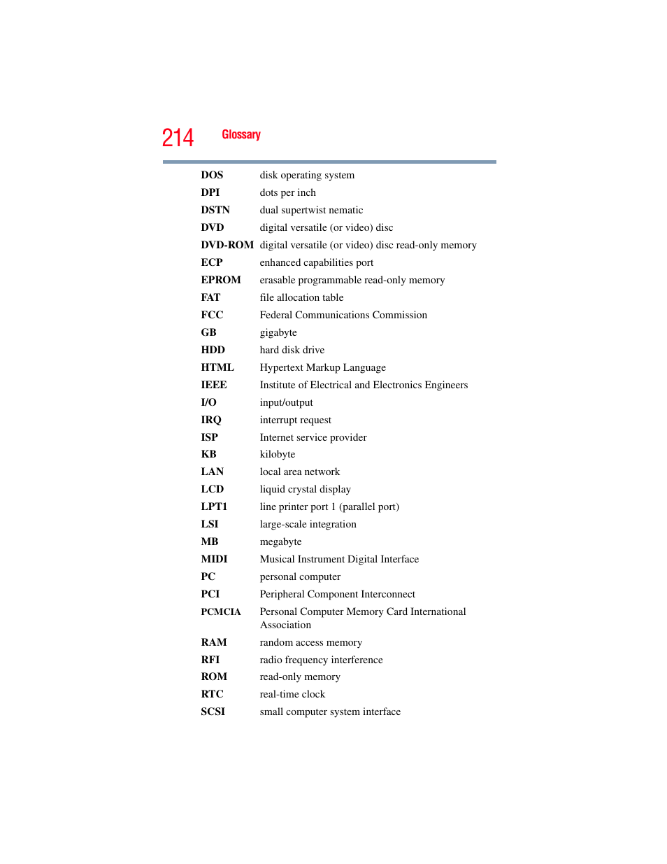 Toshiba SATELLITE M300 User Manual | Page 214 / 232