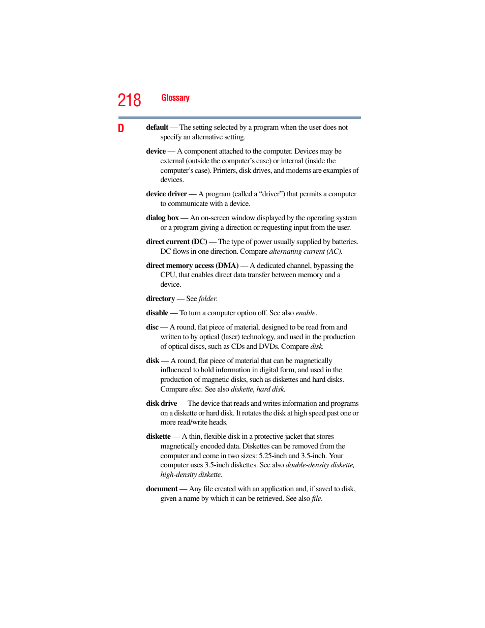 Toshiba SATELLITE M300 User Manual | Page 218 / 232