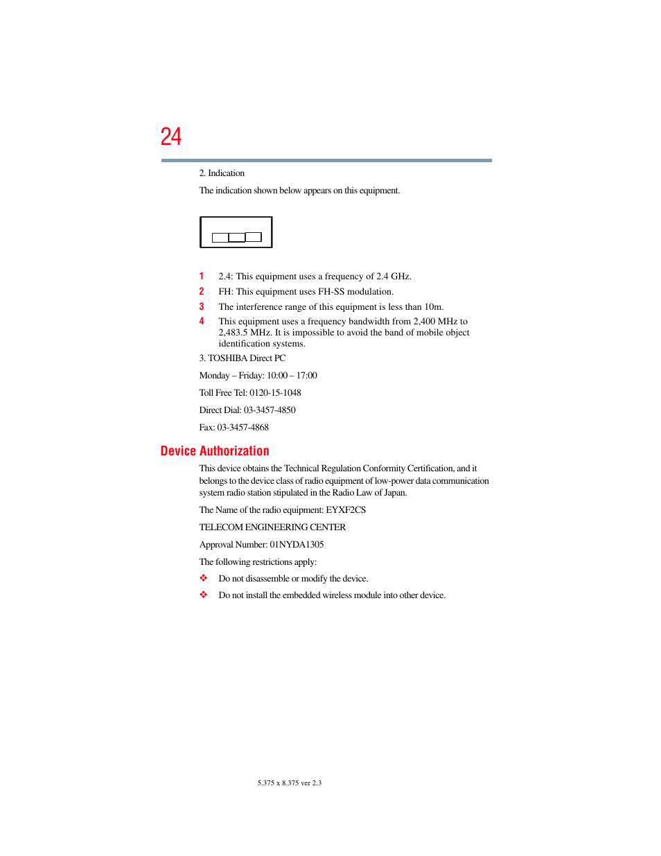 Device authorization | Toshiba SATELLITE M300 User Manual | Page 24 / 232