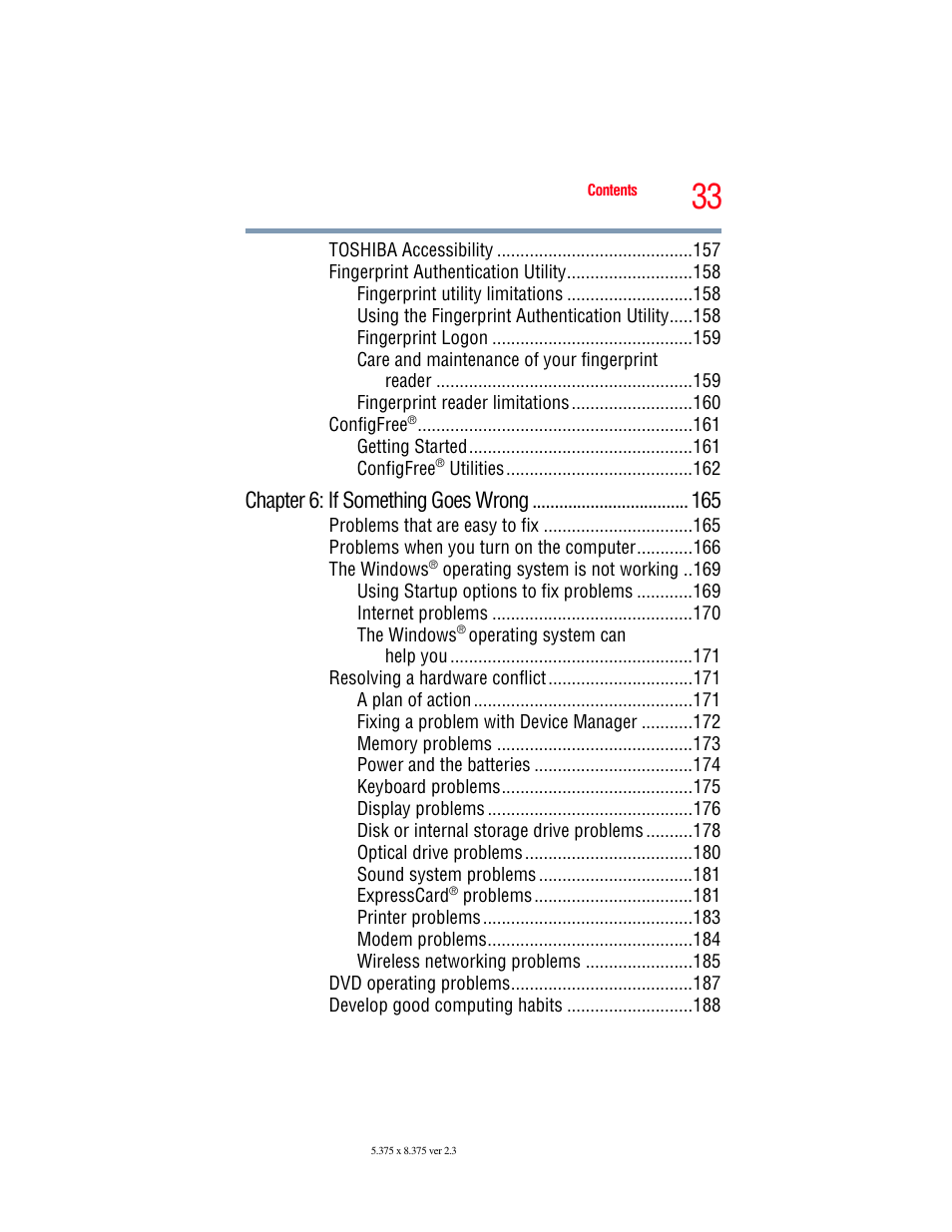 Chapter 6: if something goes wrong | Toshiba SATELLITE M300 User Manual | Page 33 / 232