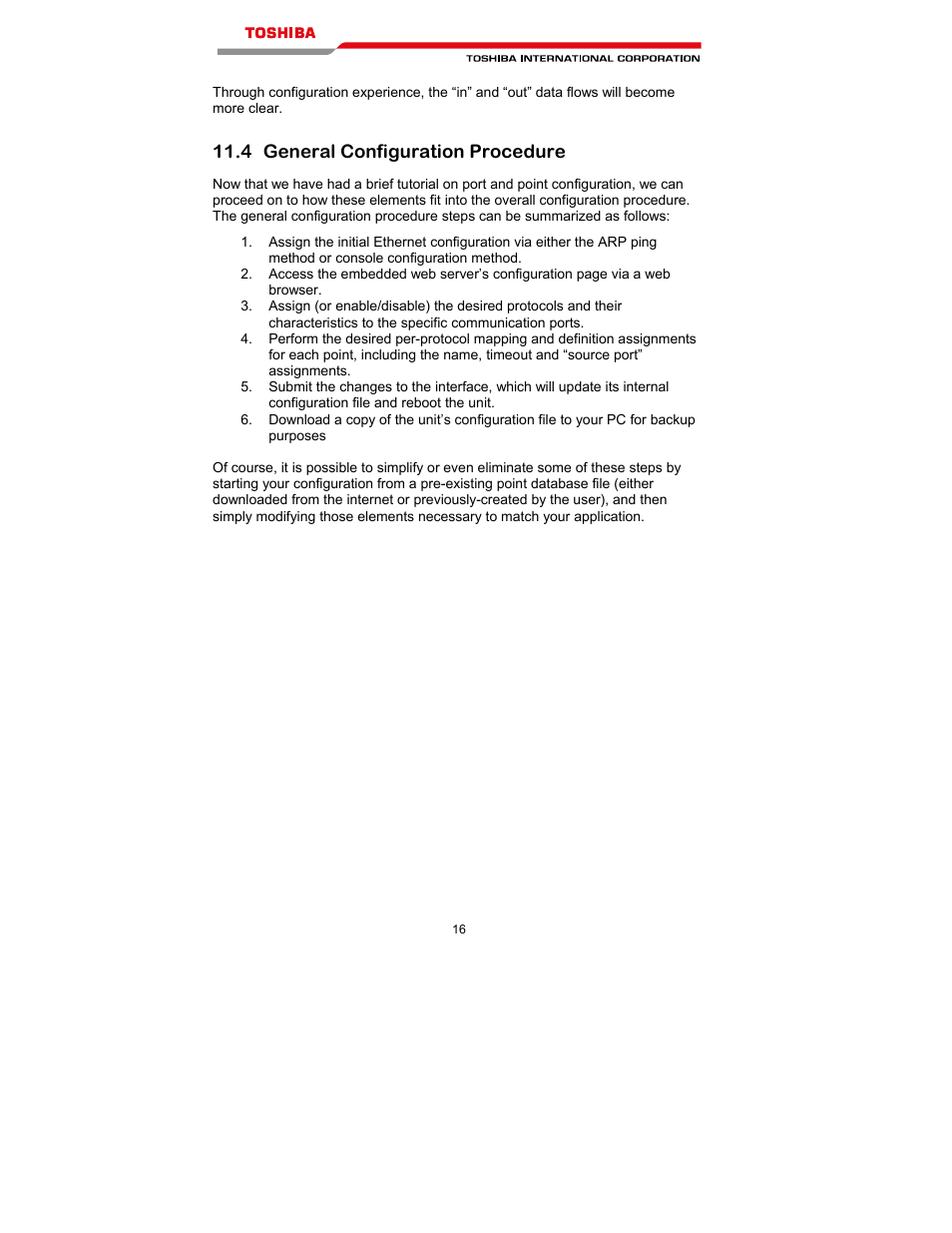 4 general configuration procedure | Toshiba T300MVi User Manual | Page 29 / 69
