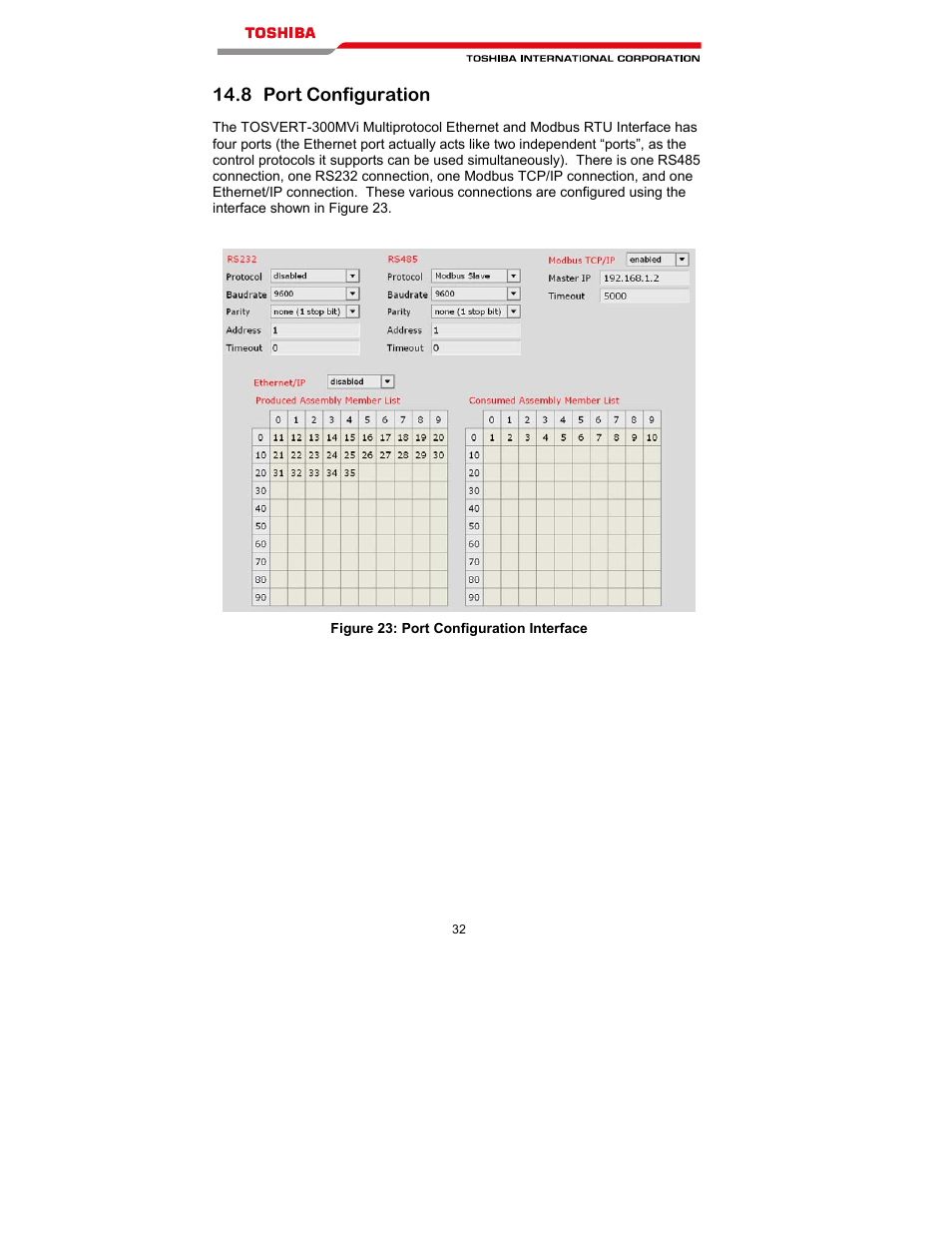 8 port configuration | Toshiba T300MVi User Manual | Page 45 / 69