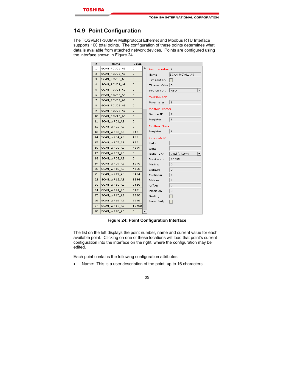 9 point configuration | Toshiba T300MVi User Manual | Page 48 / 69