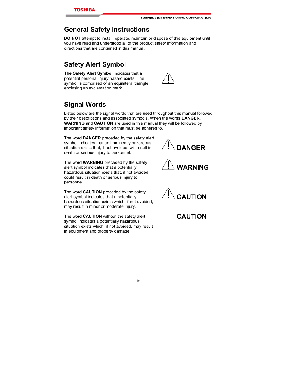 Toshiba T300MVi User Manual | Page 5 / 69