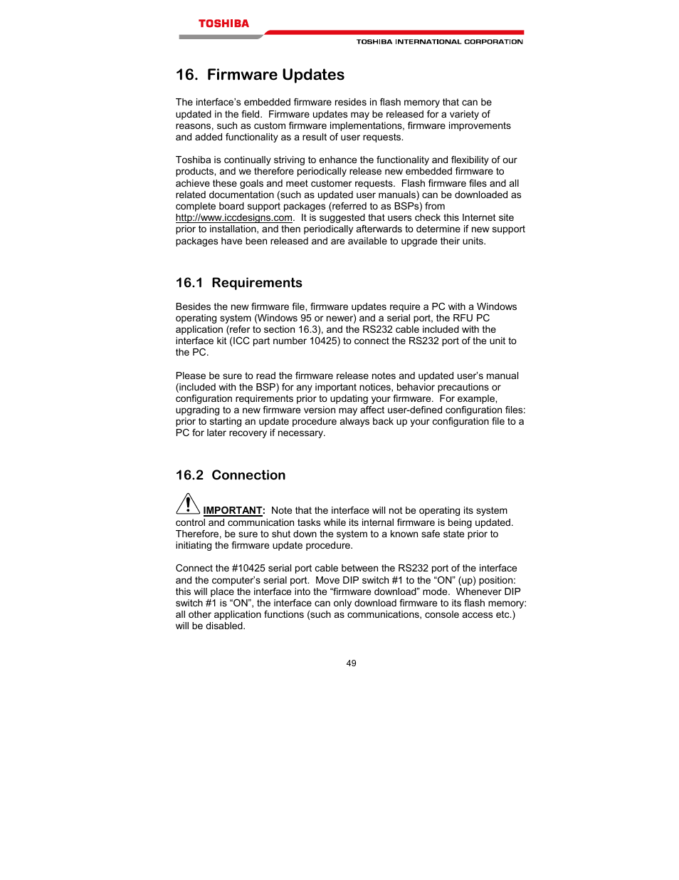 Firmware updates | Toshiba T300MVi User Manual | Page 62 / 69