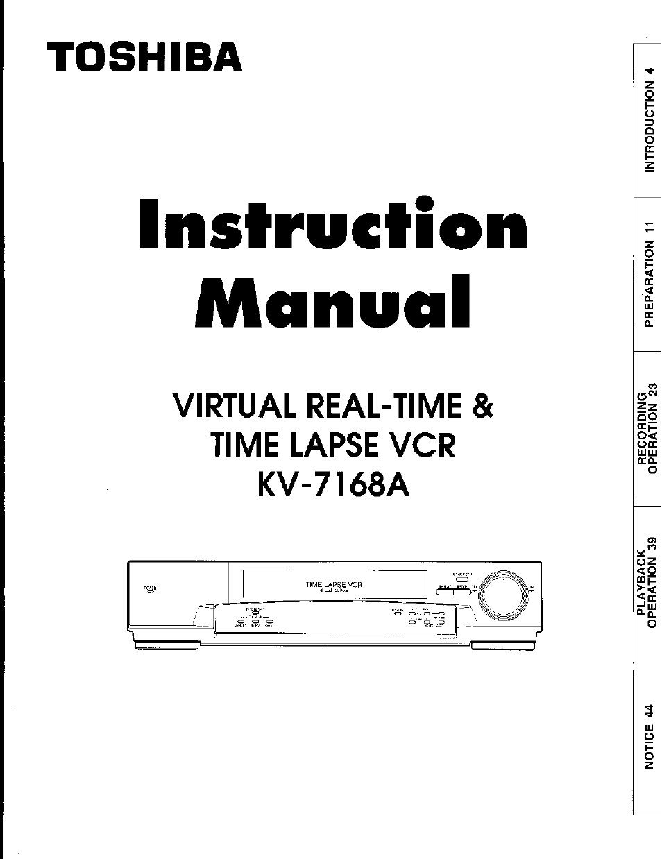 Toshiba KV-7168A User Manual | 50 pages