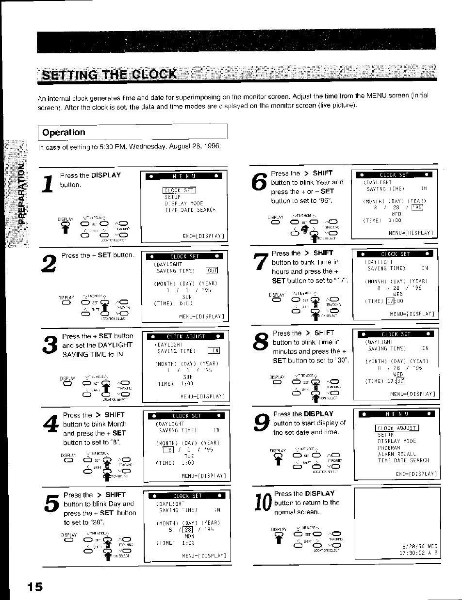 Operation, 0 ffle еьйск, О о vo | Toshiba KV-7168A User Manual | Page 15 / 50