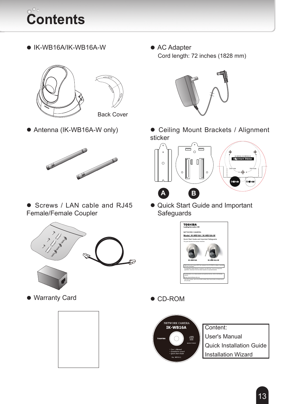 Toshiba IK-WB16A-W User Manual | Page 13 / 24