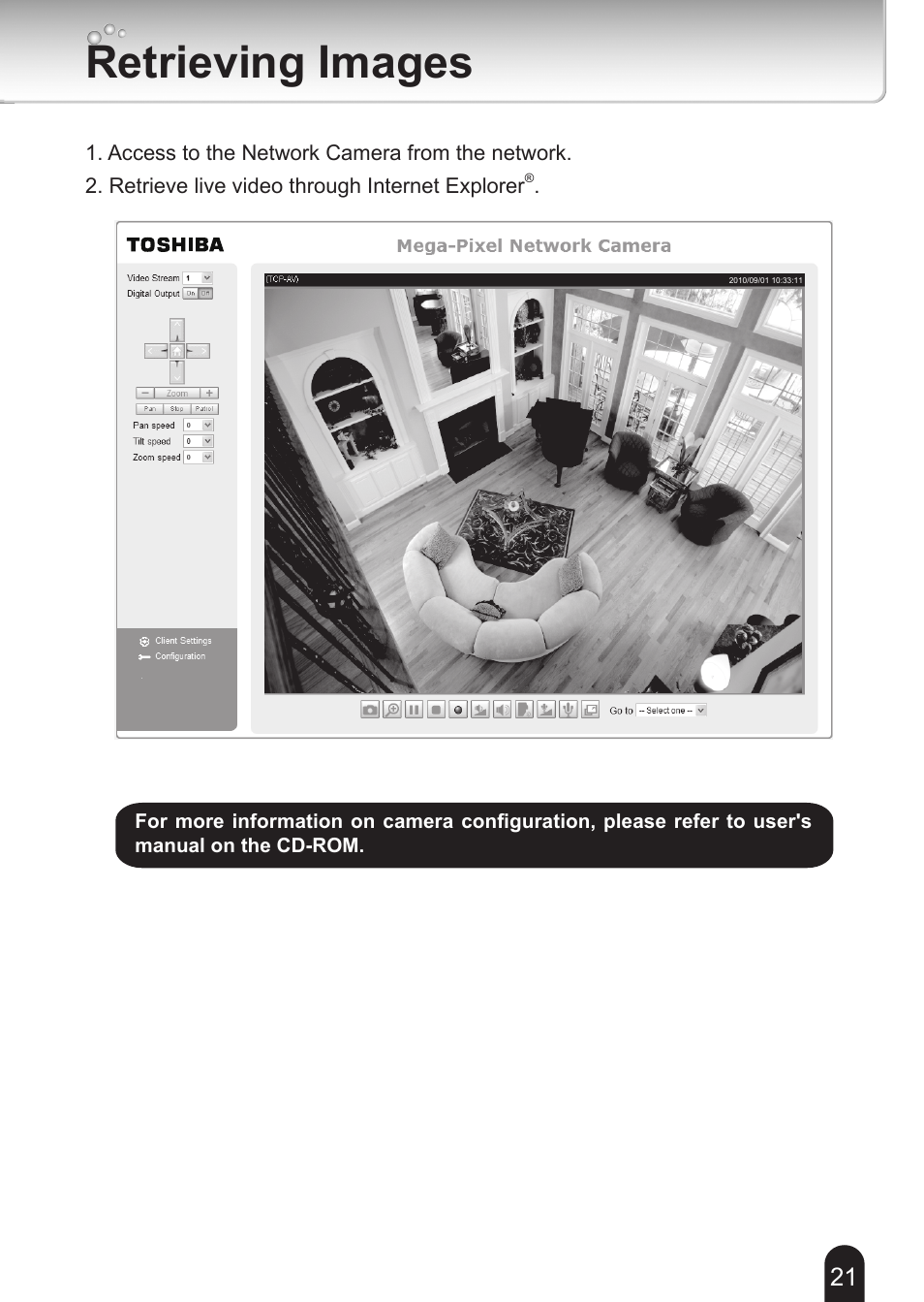 Retrieving images | Toshiba IK-WB16A-W User Manual | Page 21 / 24