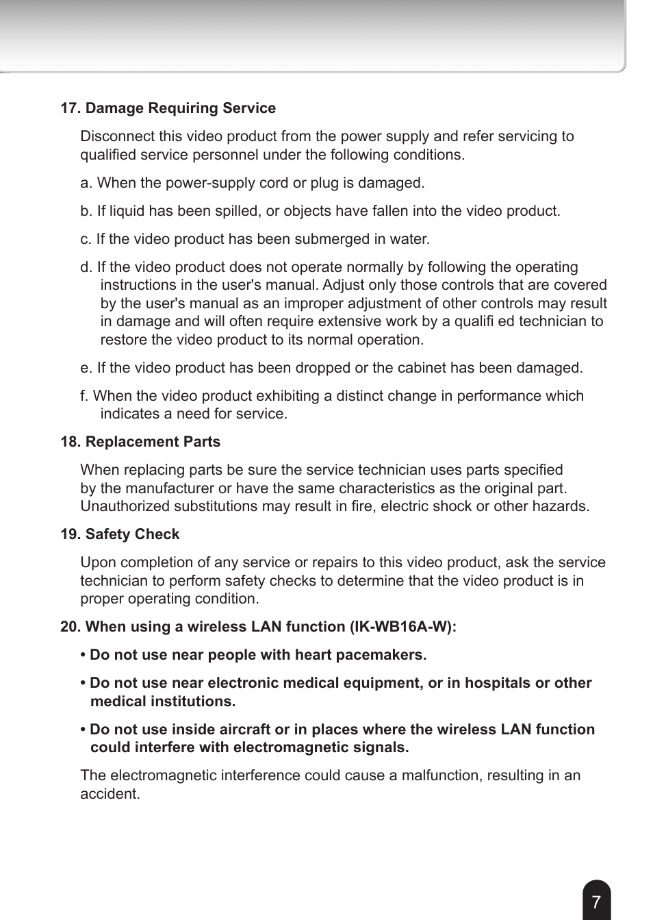 Toshiba IK-WB16A-W User Manual | Page 7 / 24