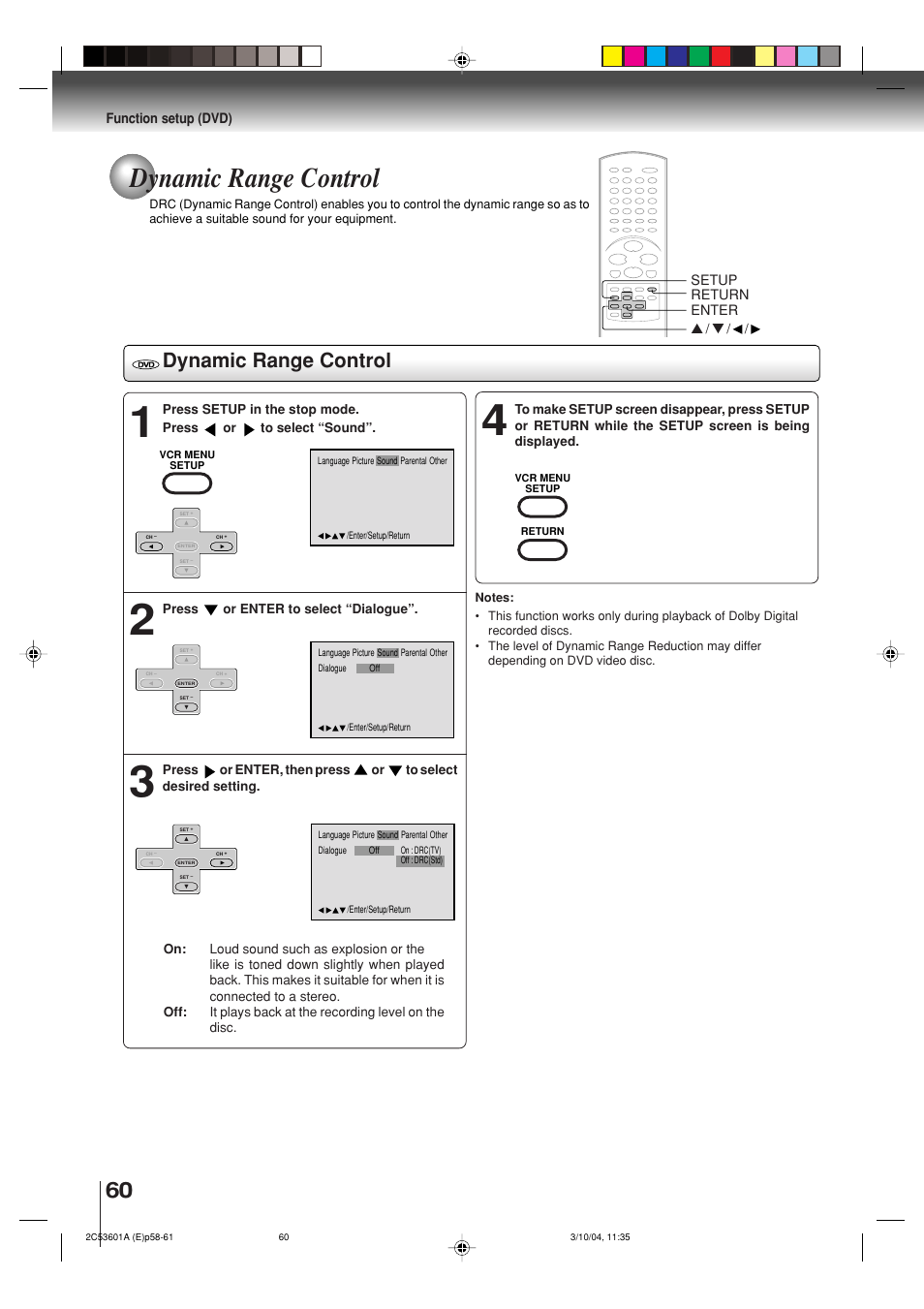 Dynamic range control | Toshiba SD-V396SU User Manual | Page 60 / 80