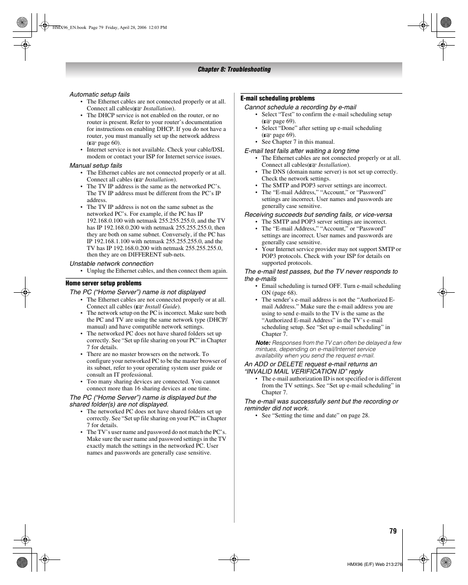 Toshiba 56HMX96 User Manual | Page 79 / 90