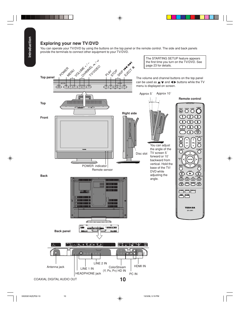 Exploring your new tv/dvd | Toshiba 20HLV86 User Manual | Page 10 / 72