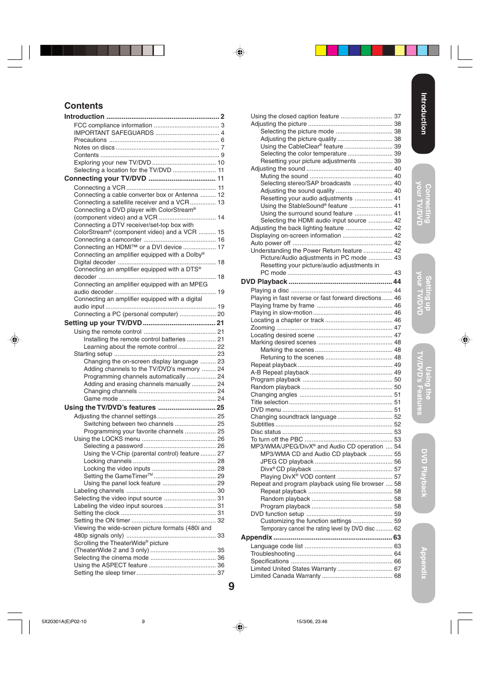 Toshiba 20HLV86 User Manual | Page 9 / 72