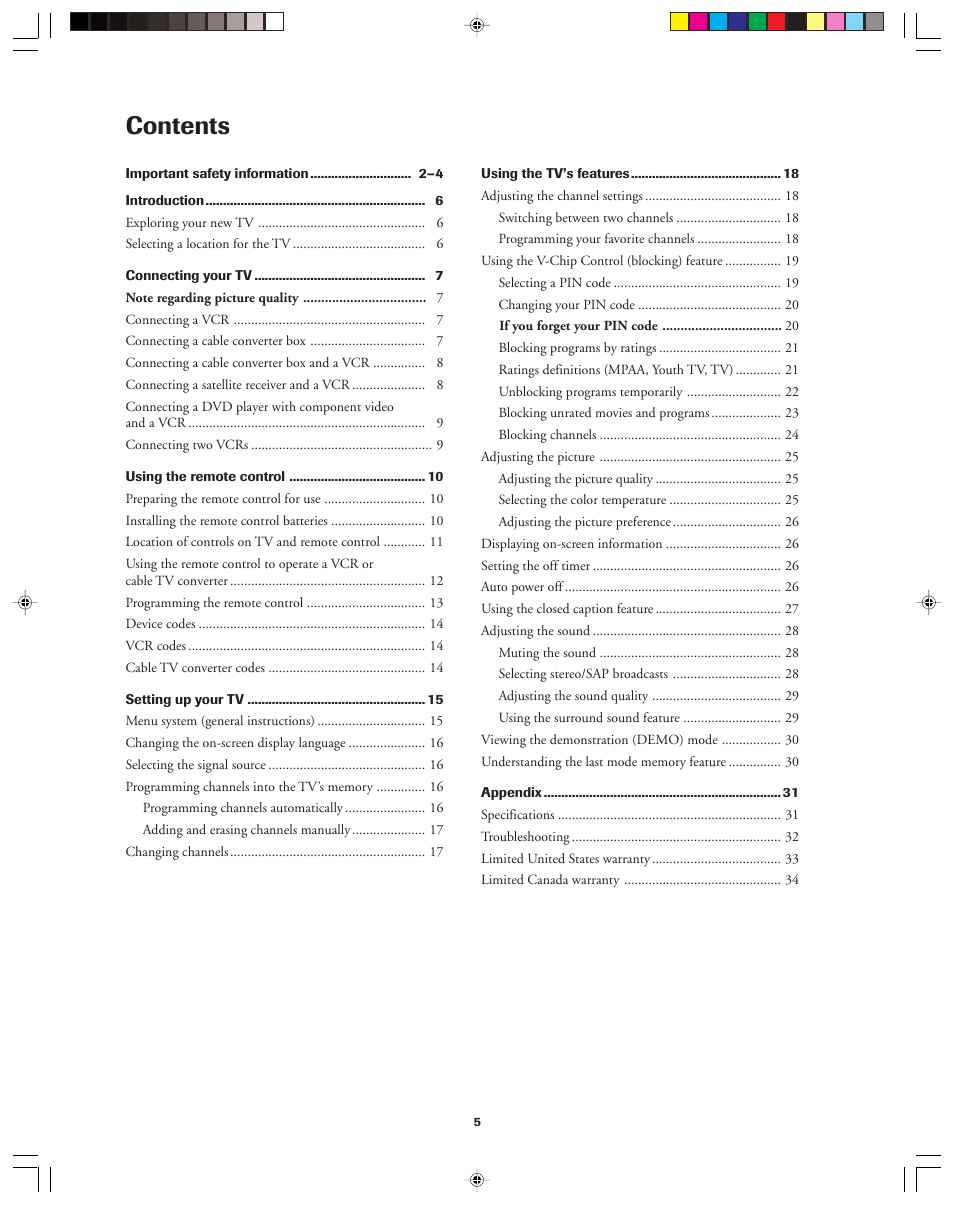 Toshiba 36A13 User Manual | Page 5 / 35