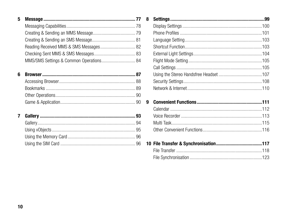 Toshiba TX80 User Manual | Page 10 / 145