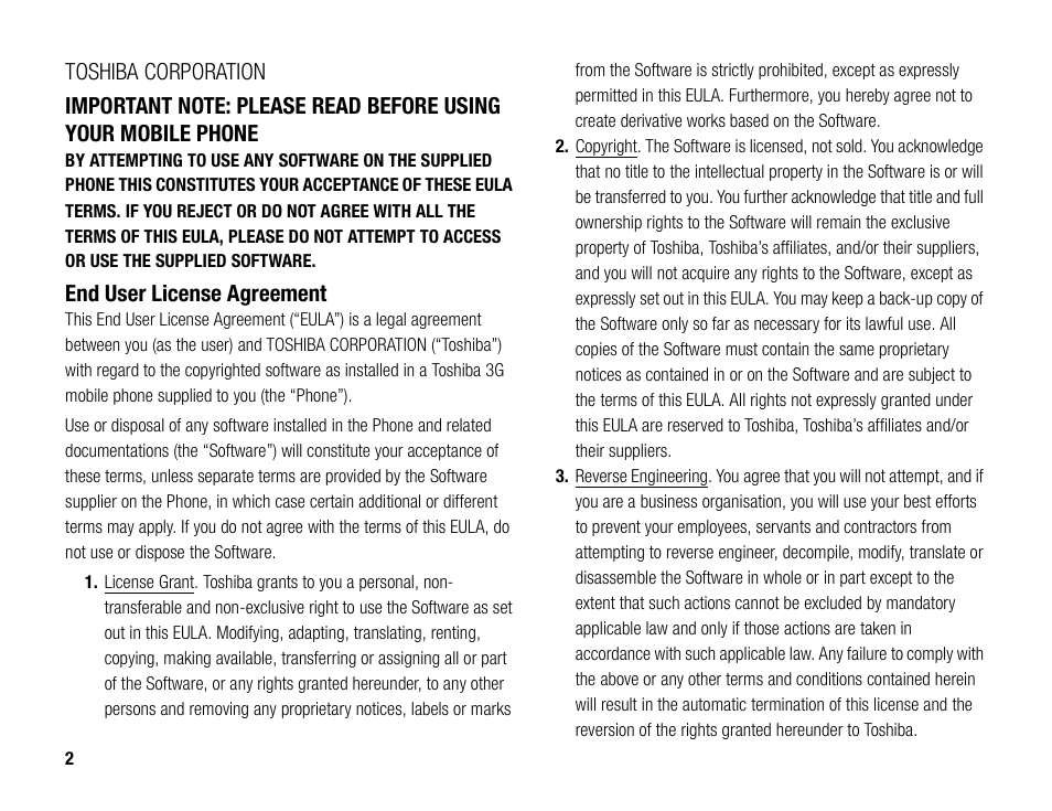 Toshiba TX80 User Manual | Page 2 / 145
