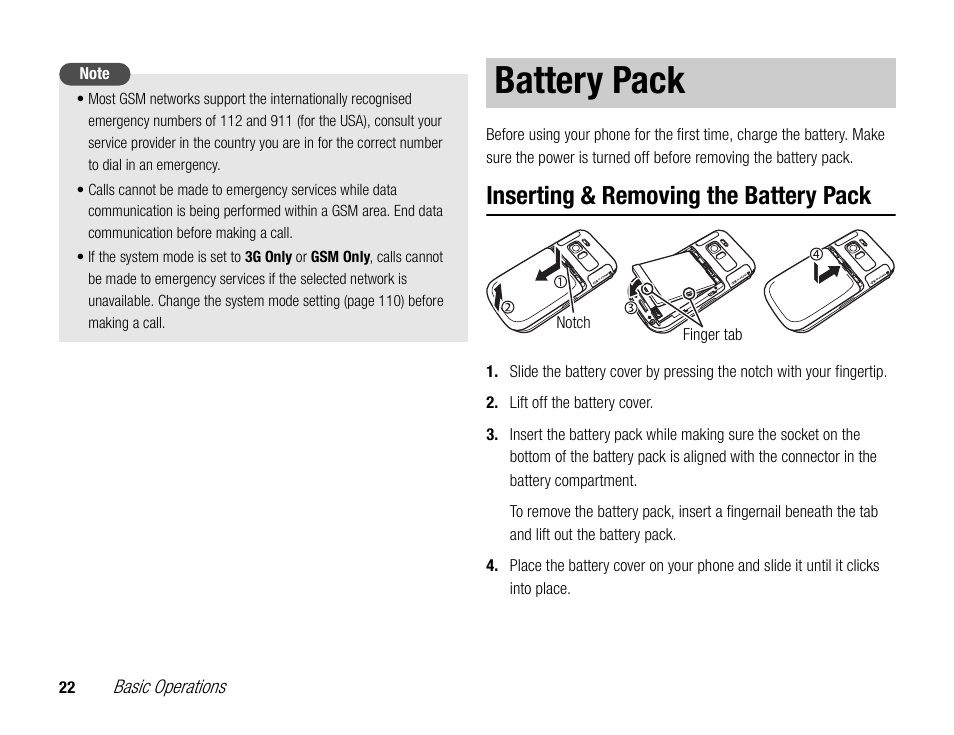 Battery pack, Inserting & removing the battery pack | Toshiba TX80 User Manual | Page 22 / 145