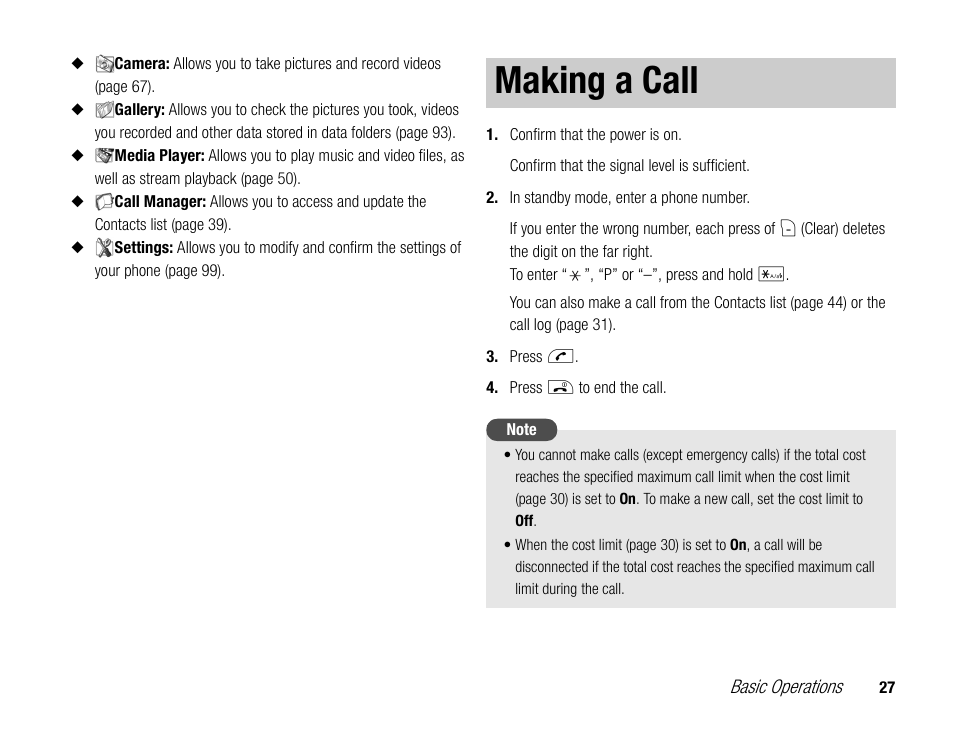Making a call | Toshiba TX80 User Manual | Page 27 / 145